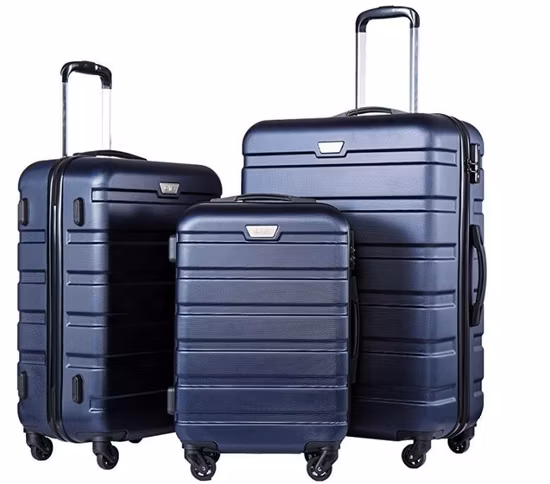Neue, modische, farblich passende ABS-PC-Reise-Trolley-Gepäcktasche mit integriertem TSA-Schloss, 3-teiliges Set