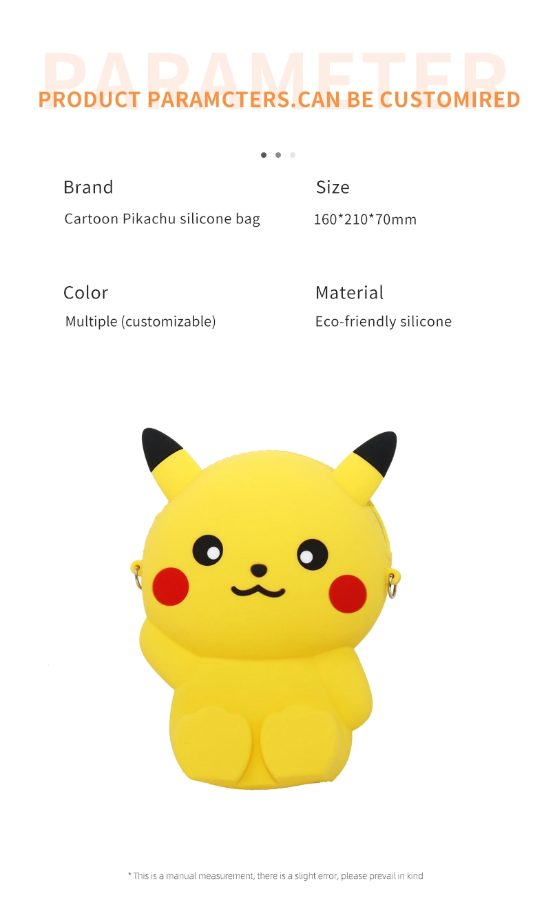 Yellow Small Bag Children′ S Silicone Cartoon Cute Crossbody Bag Single Shoulder Bag Coin Purse Phone Bag