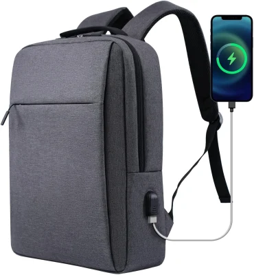 Laptop-Rucksack, Business, schlanke, langlebige Laptops, Reiserucksäcke mit USB-Ladeanschluss, College-Schule, Computertasche, Geschenke für Männer und Frauen, passend für Note